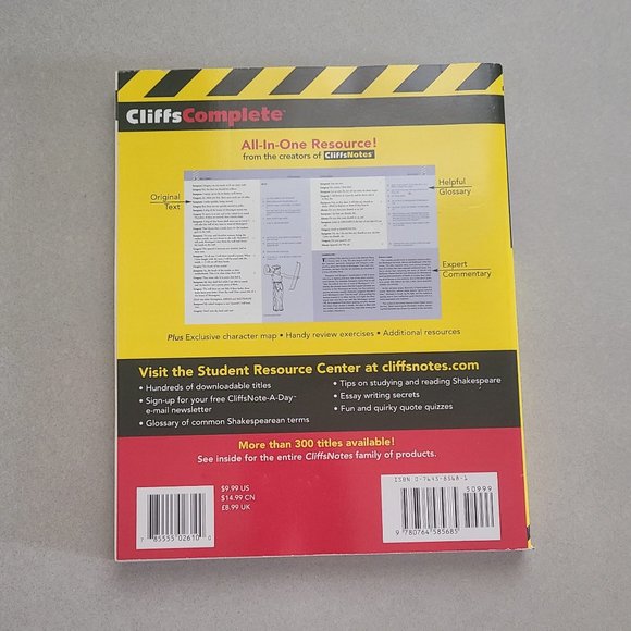 ⭐️3/$12⭐️ CliffsComplete Shakespeare's Hamlet by William Shakespeare Paperback - Picture 3 of 4